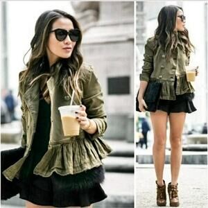 FREE PEOPLE NWT Button Up Olive Green Blazer Jacket – Small
